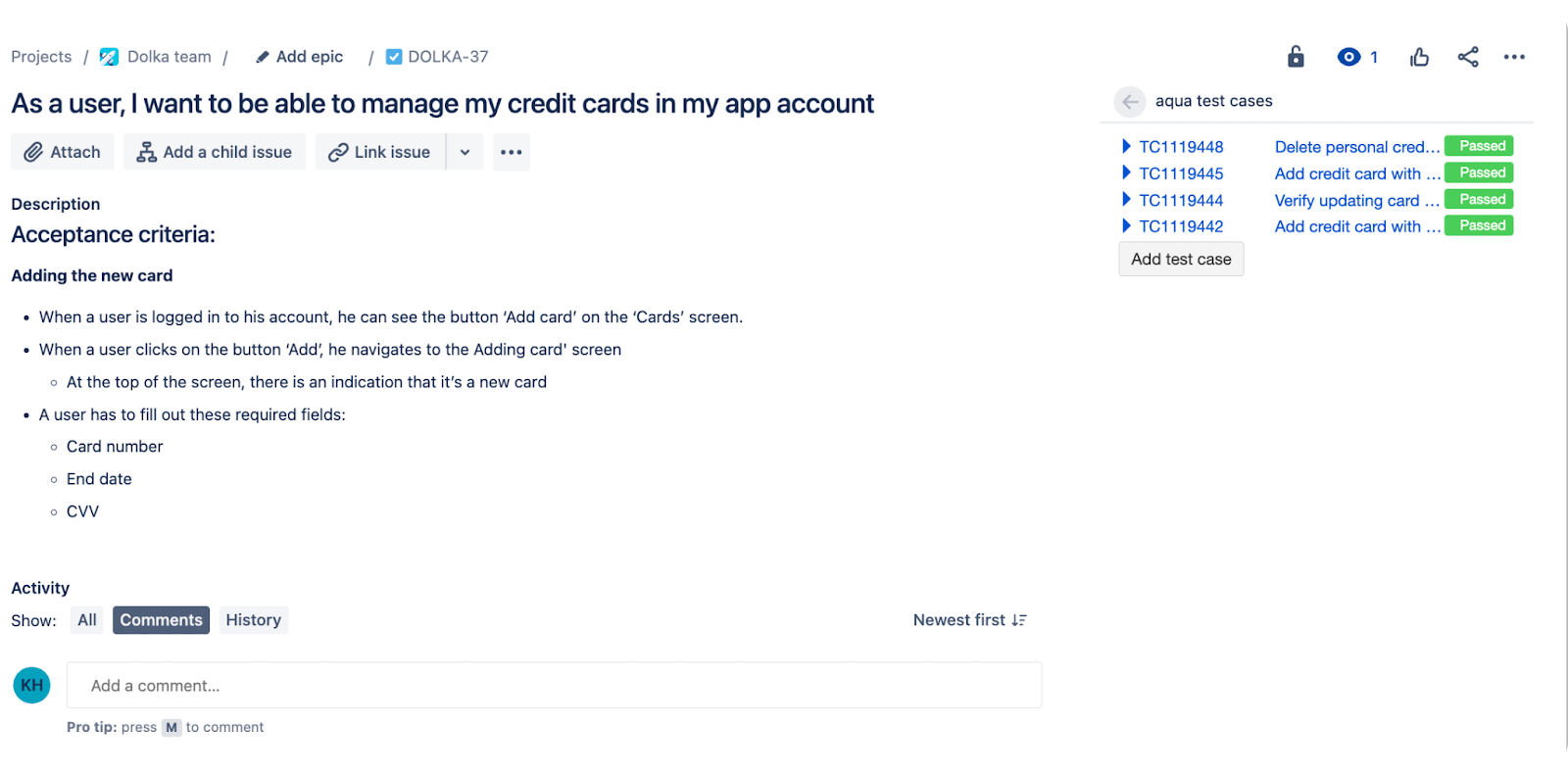 Jira can’t organise user stories that were repurposed as “test cases”