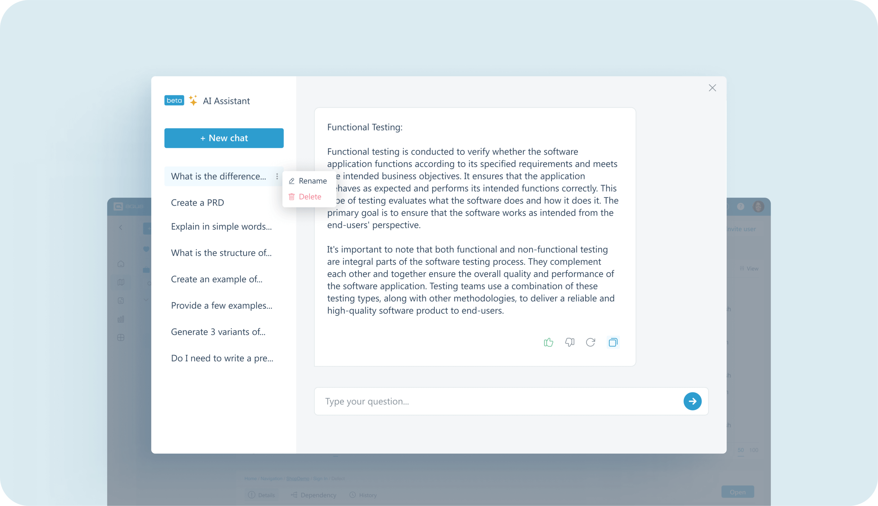 Get validation and inspiration from QA-tuned chat bot